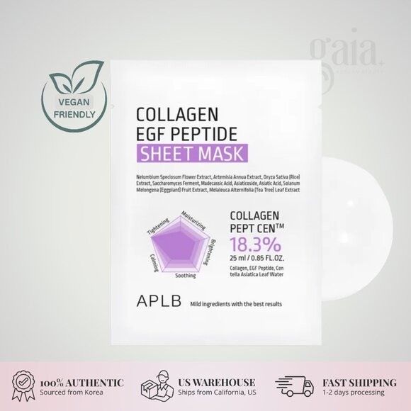APLB Collagen EGF Peptide Sheet Mask 25ml (4 Sheets) – Firming Hydrating Care - Picture 2 of 2